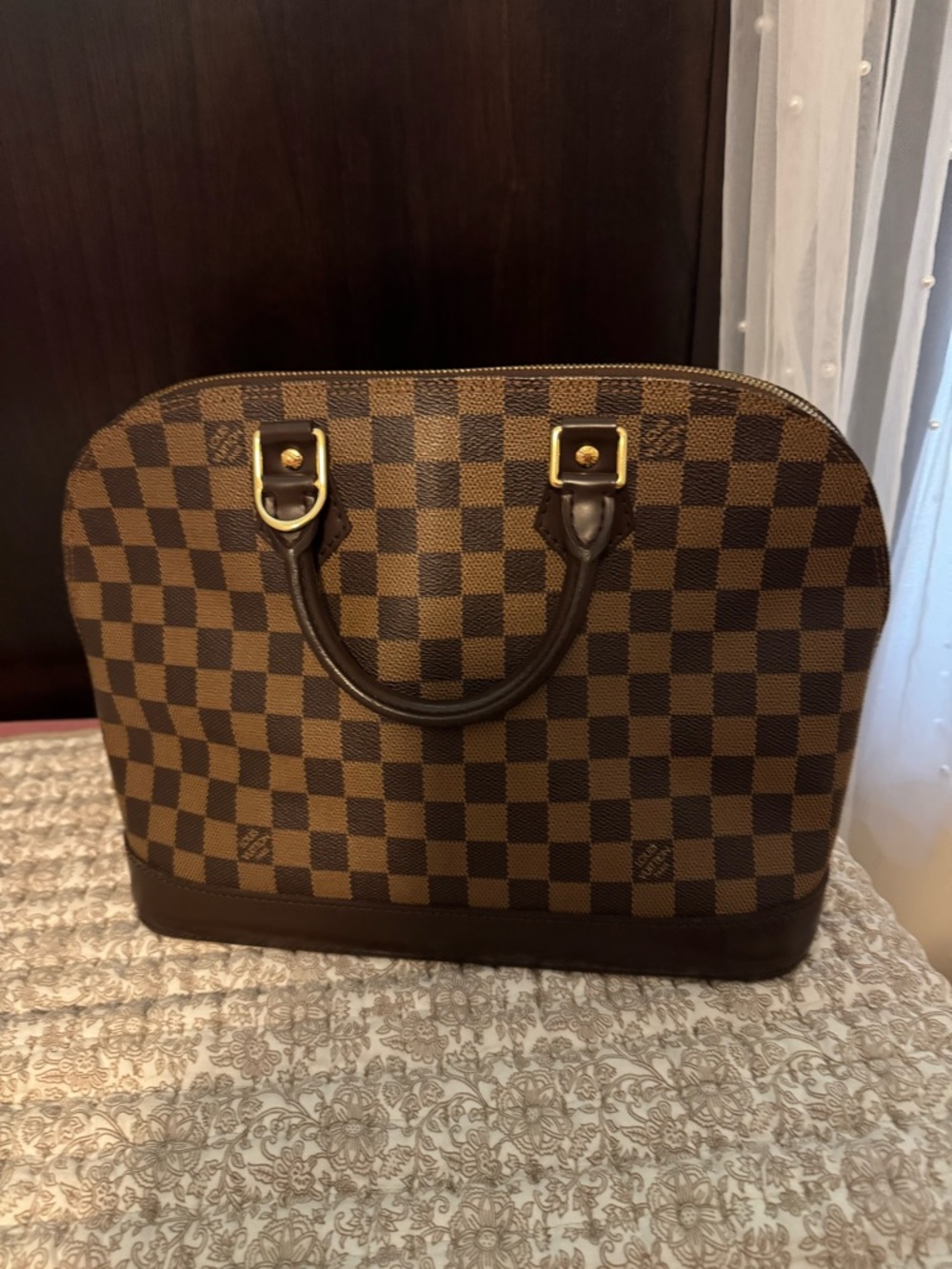 Authentic Louis Vuitton Damier Ebene Alma PM bag. Great condition!
